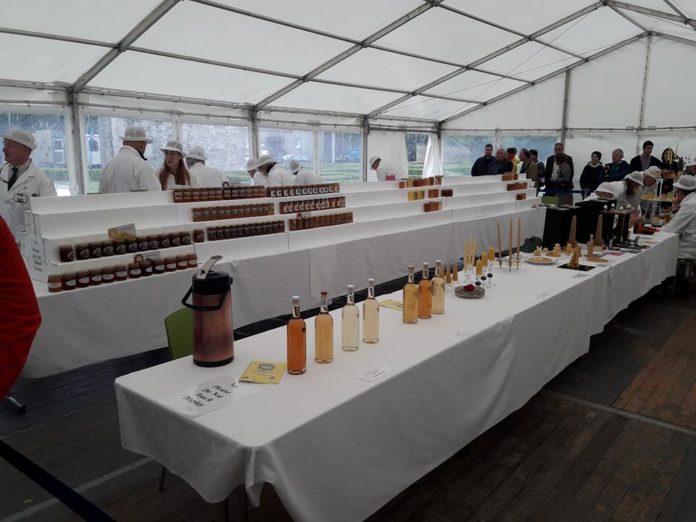 Judging underway in the marquee at the Phoenix Park Honey Show 2017. OPW.