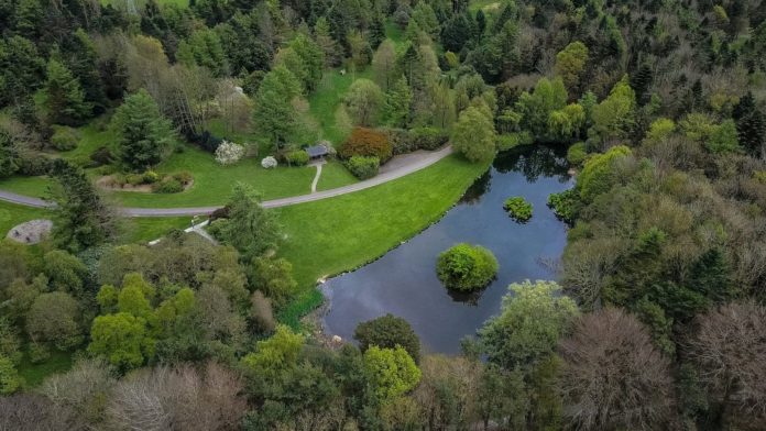 Aerial view of Lake JFK Arboretum