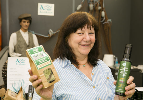 Rosaria Piseri, Algaran Seaweed, Glencolmcille, Co. Donegal launched 'Bia Farraige Arann' range of seaweed and fruit concentrated juices called "Su' Arann' at Bord Bia's Bloom 2019 Photo: Johnny Bambury/Fennells