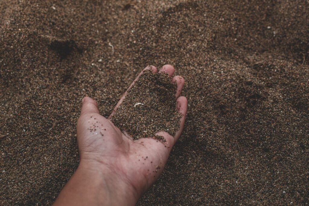 Hand in soil 